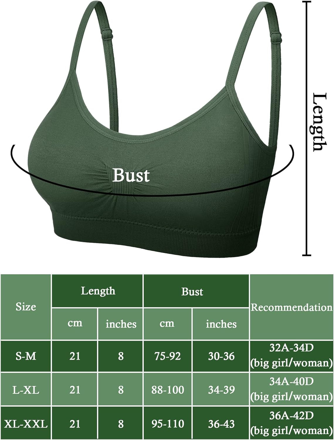 4 Pieces Bralette Neck Cami Bra Wireless Tank Top Bra Sports Bra for Women Girls